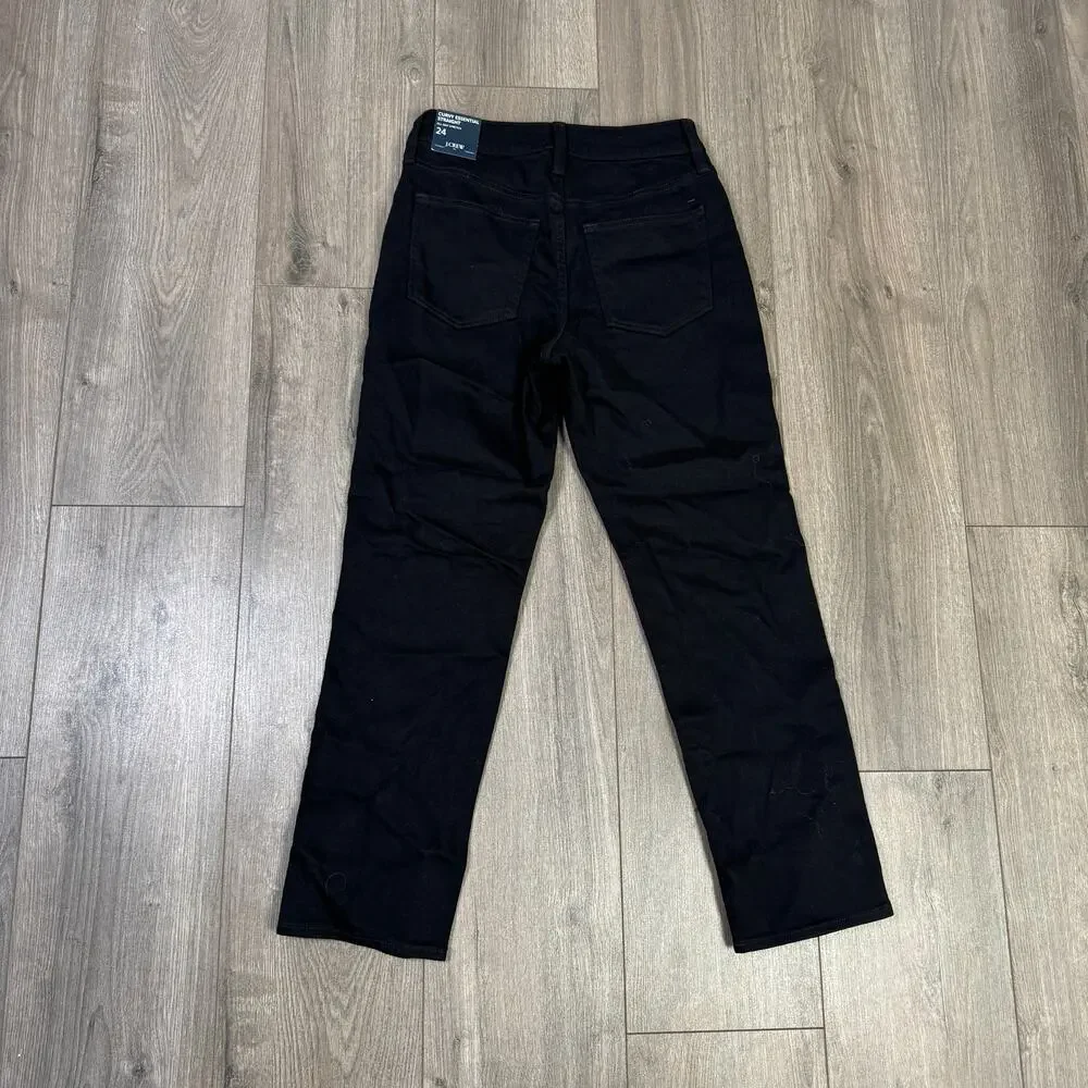 J.Crew Curvy Essential Straight-leg Jean WMNS 26 Black All-day Stretch High Rise